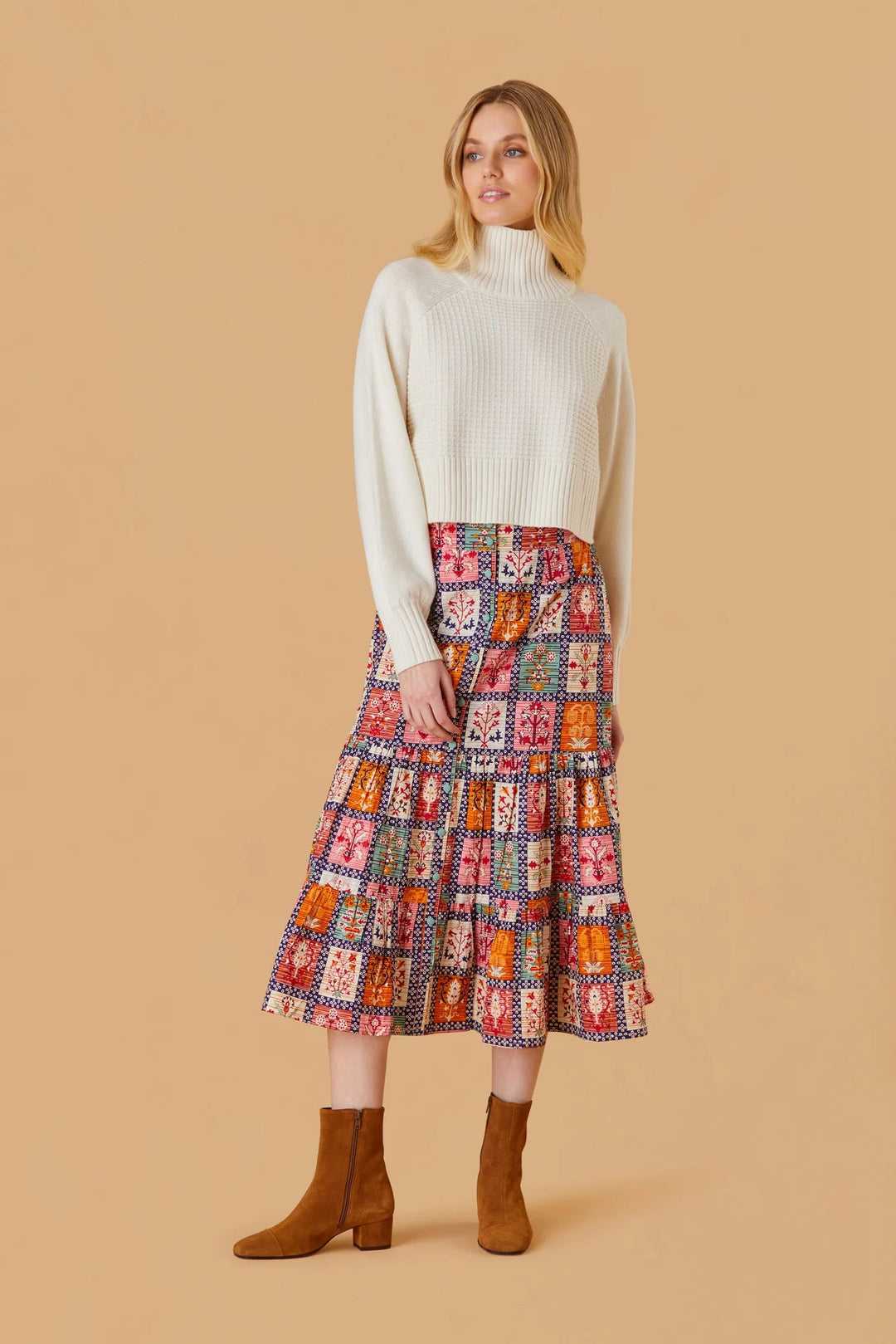 Olivia by Livro Skirt Eloise Skirt in Harvest Grid