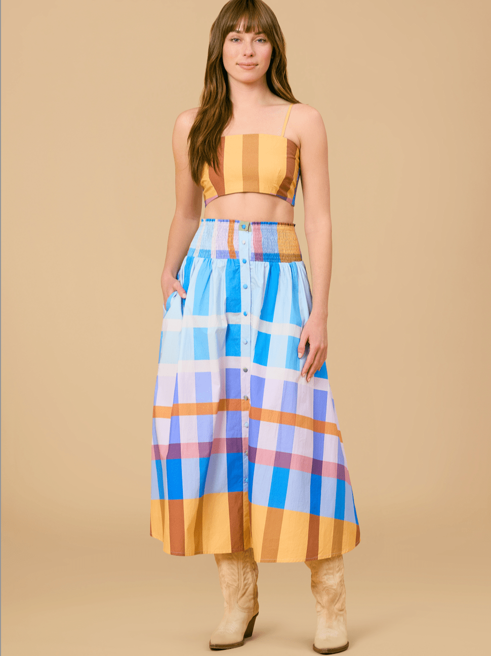 Olivia by Livro Skirt Georgia Skirt in Shetland Check
