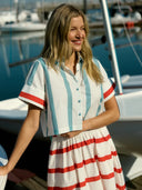 Olivia by Livro Top Kyle Shirt in Buoy Stripes