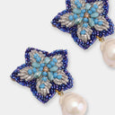 Olivia Dar Earrings Starfish Pearl Earrings in Navy