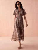 Omika Dress Amira Shirt Dress in Nari Cacao