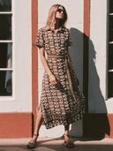Omika Dress Amira Shirt Dress in Nari Cacao