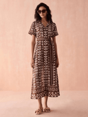 Omika Dress Amira Shirt Dress in Nari Cacao
