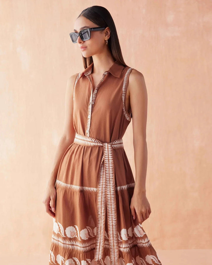 Omika Dress Emeline Maxi in Marla Cardamom
