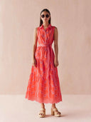 Omika Dress Emeline Maxi in Vani Papaya