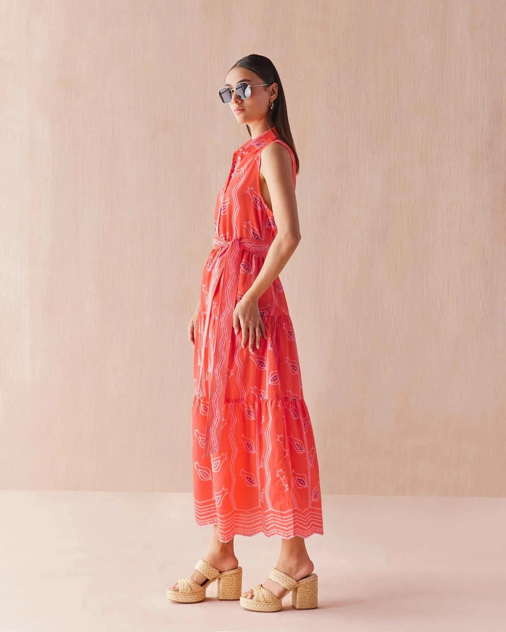 Omika Dress Emeline Maxi in Vani Papaya
