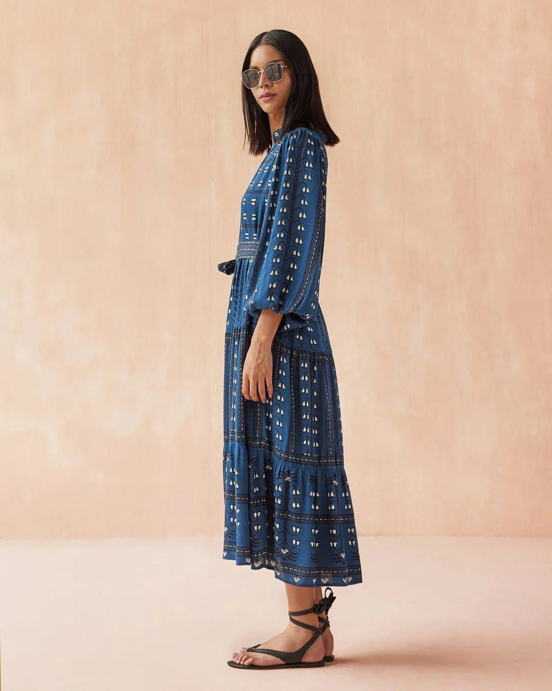 Omika Dress Emery Maxi in Malva Indigo