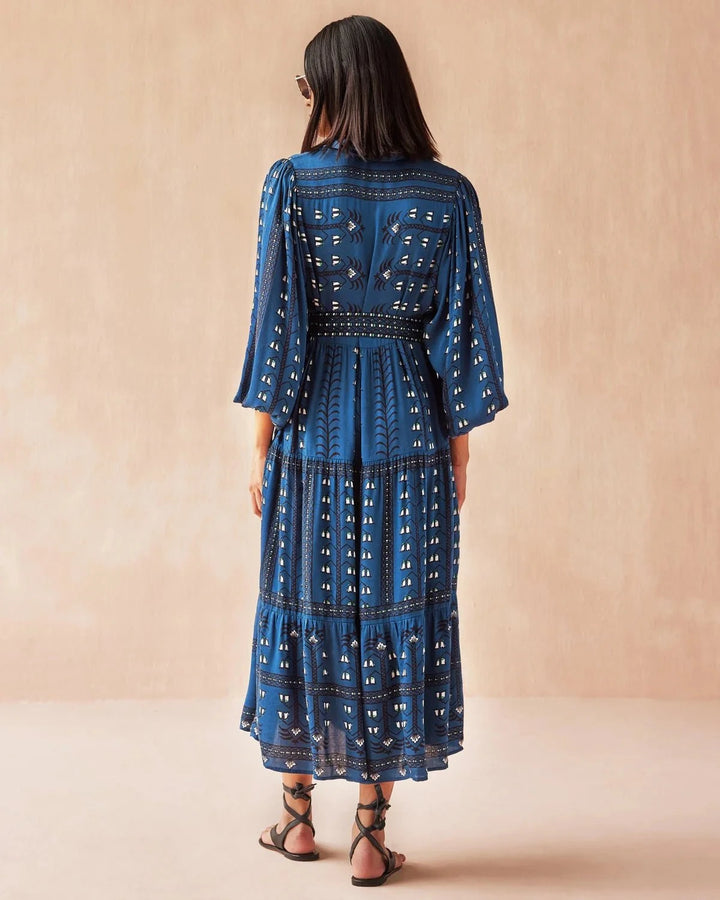 Omika Dress Emery Maxi in Malva Indigo