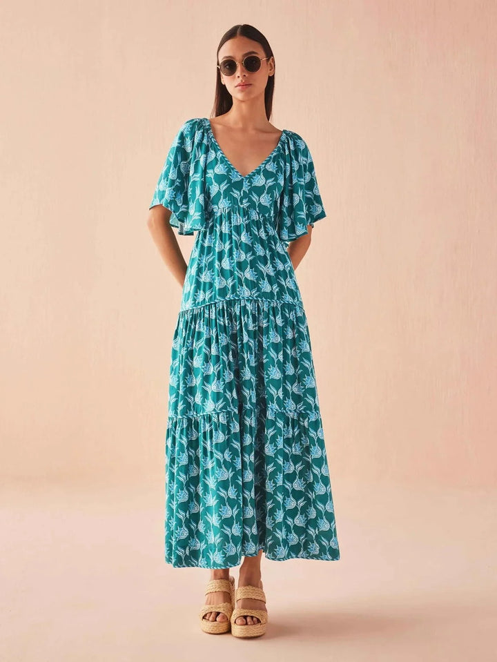 Omika Dress Holis Maxi in Nicobar Mantis