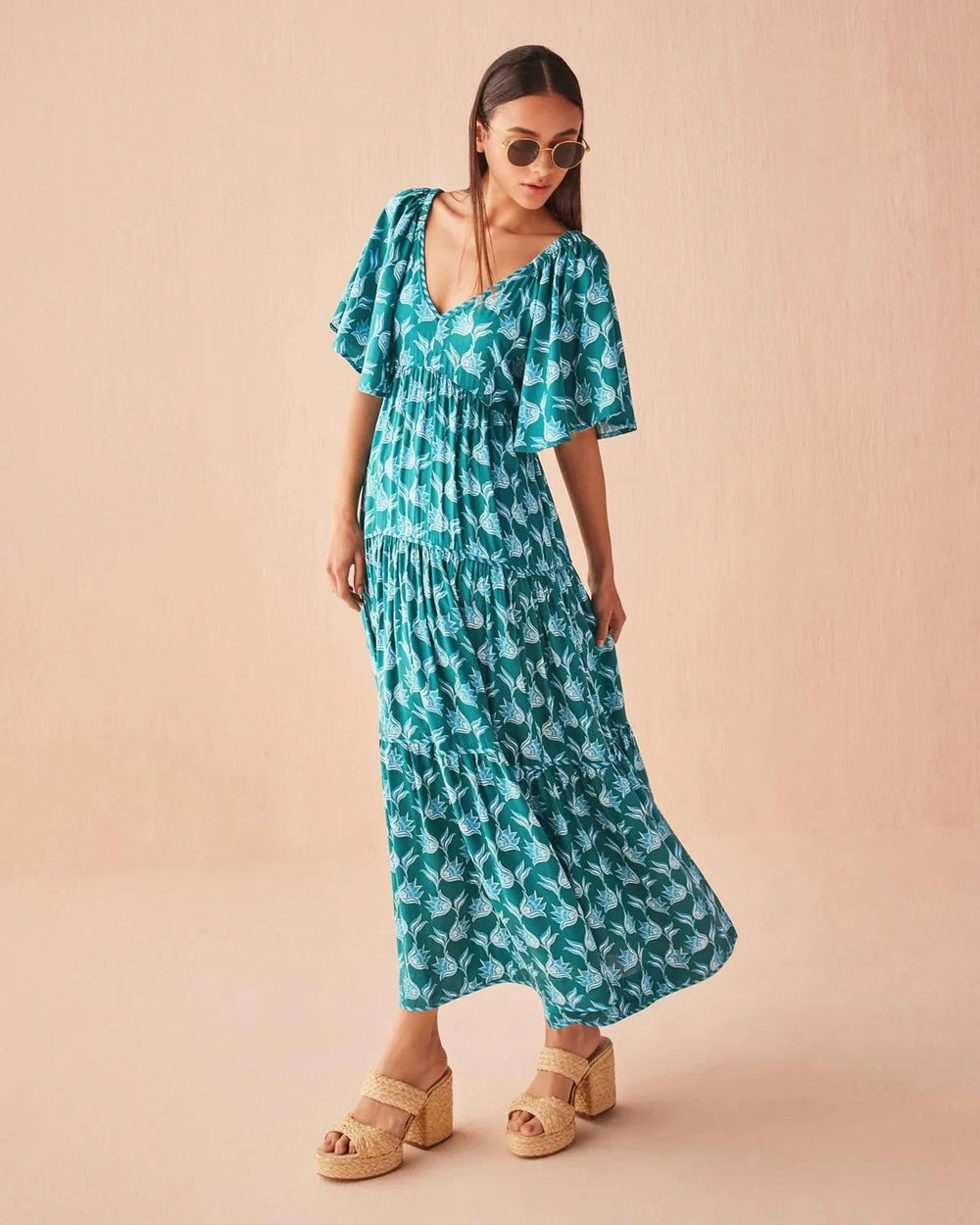 Omika Dress Holis Maxi in Nicobar Mantis