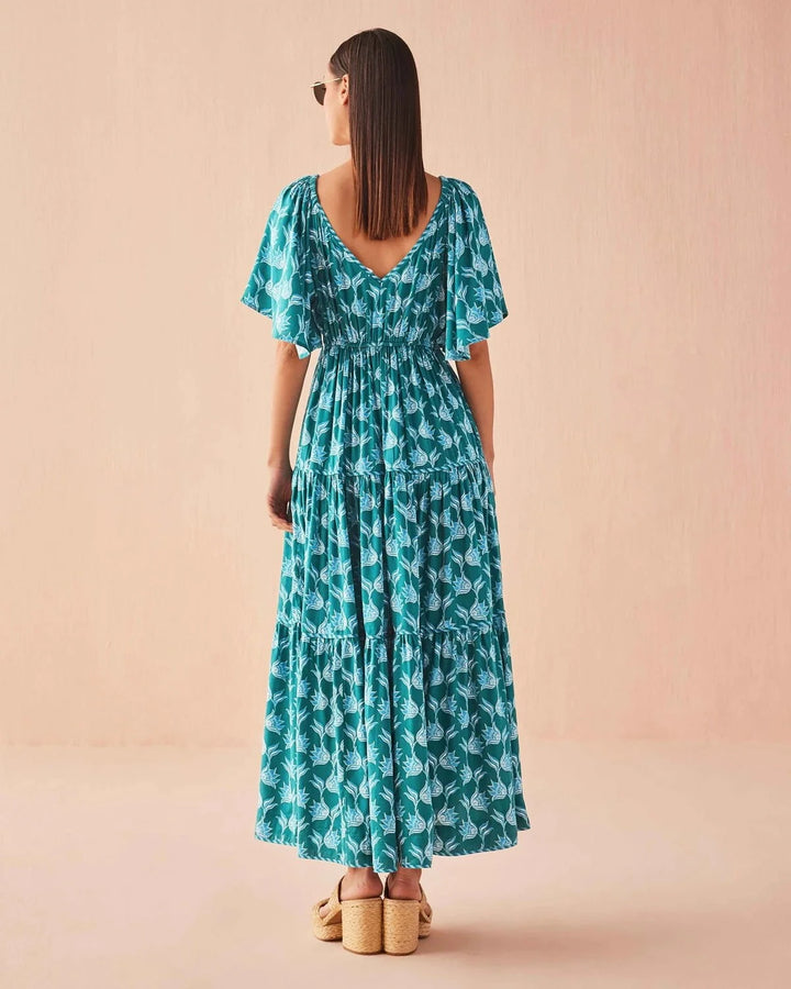 Omika Dress Holis Maxi in Nicobar Mantis