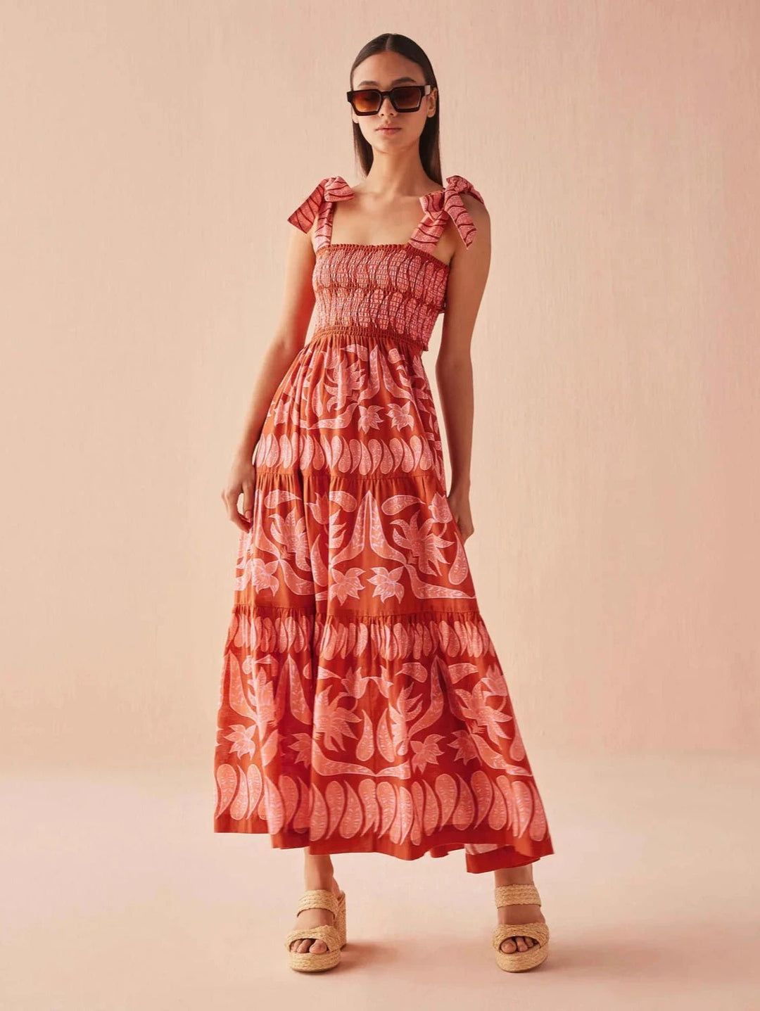 Omika Dress Lana Maxi in Vivi Negroni