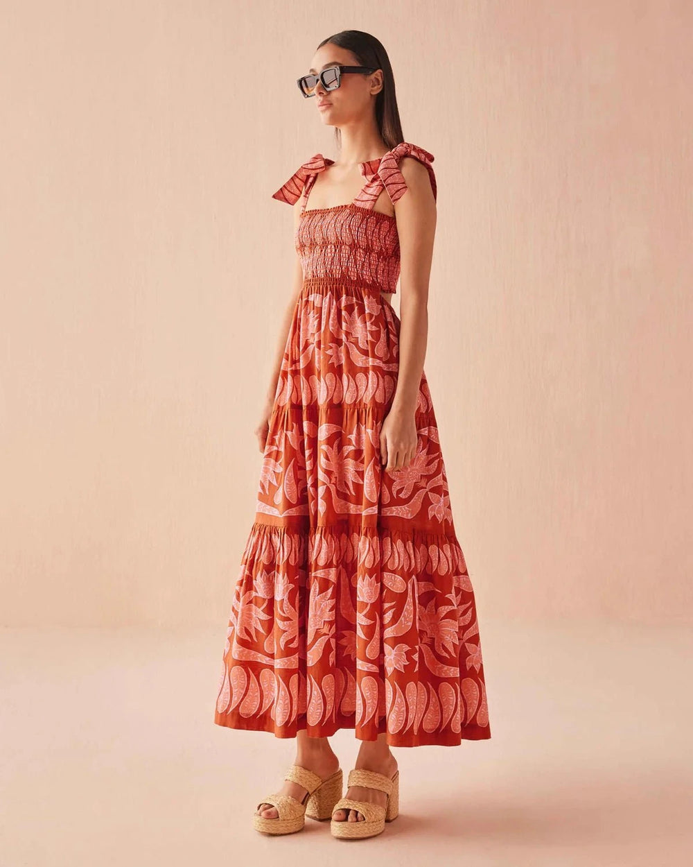 Omika Dress Lana Maxi in Vivi Negroni