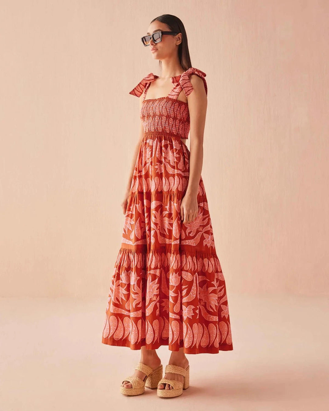 Omika Dress Lana Maxi in Vivi Negroni