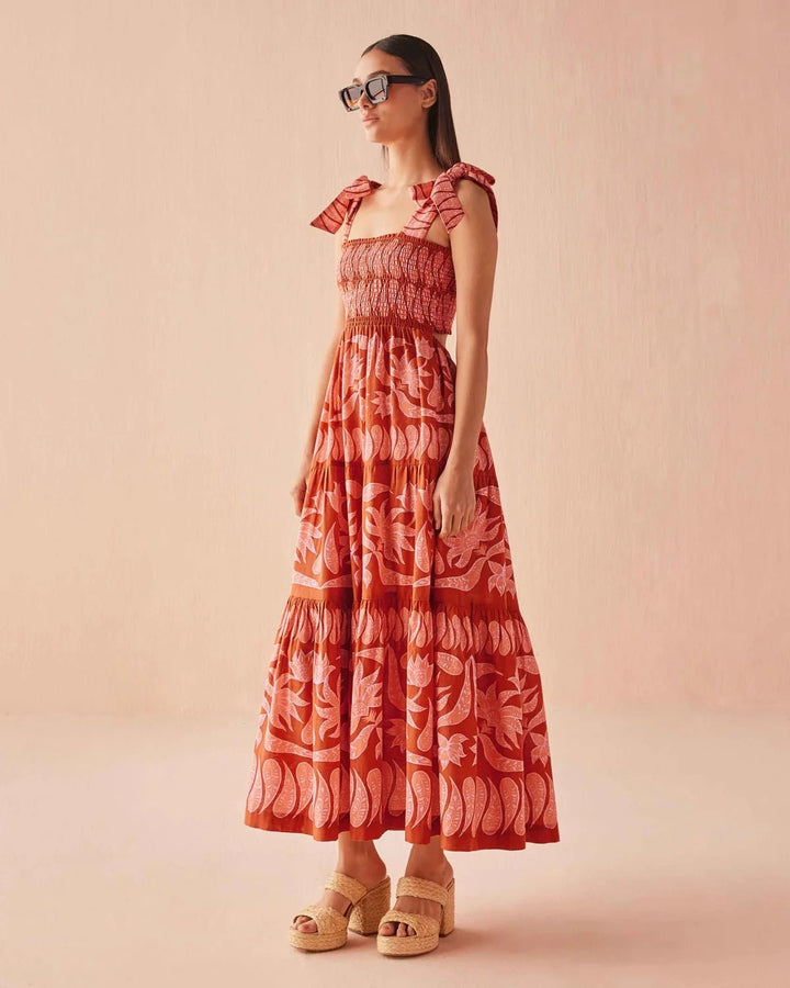 Omika Dress Lana Maxi in Vivi Negroni