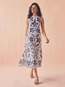 Omika Dress Maggie Midi Dress in Ceci Bluestone