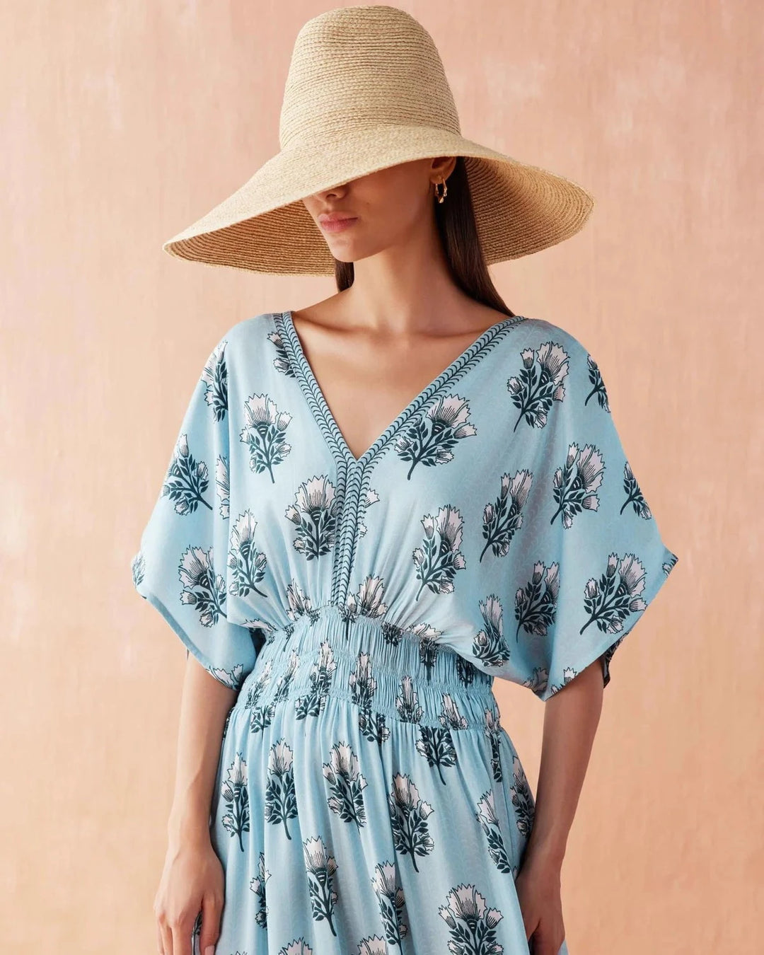 Omika Dress Mindi Midi in Milo Lake