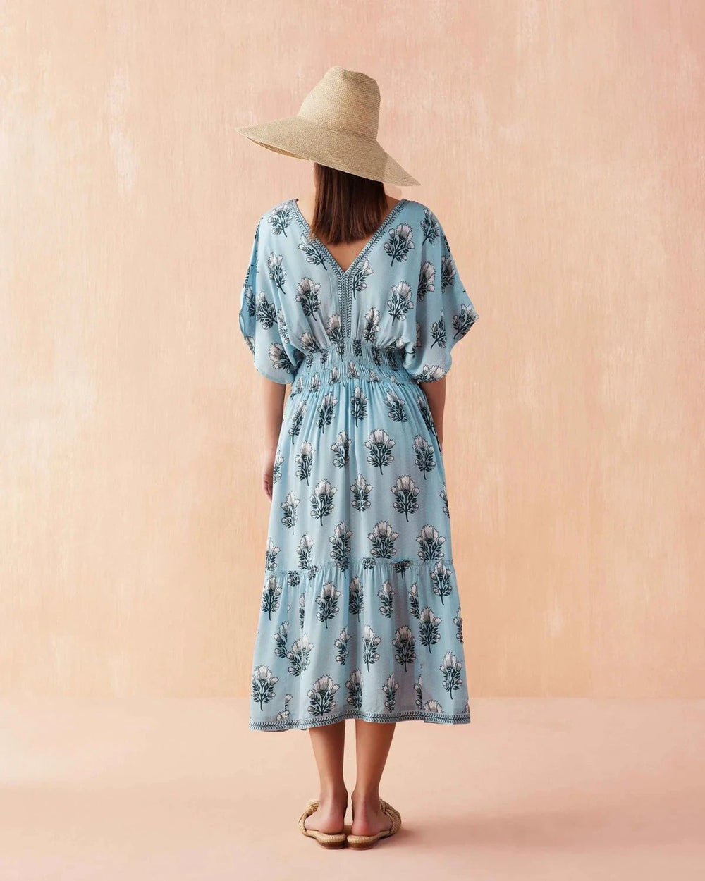 Omika Dress Mindi Midi in Milo Lake