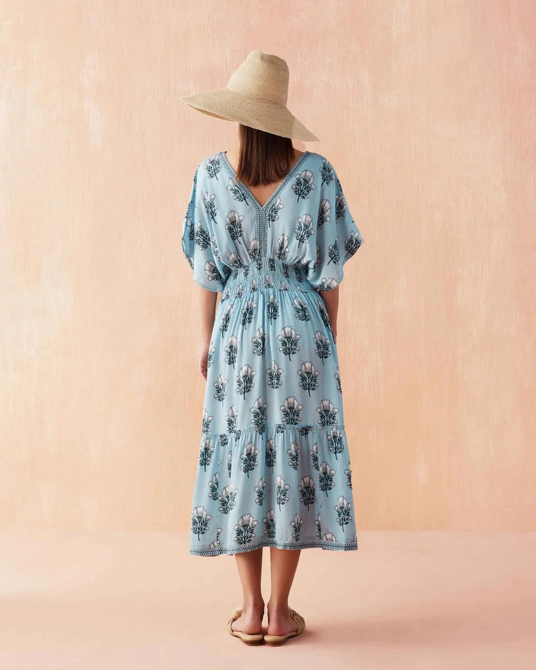 Omika Dress Mindi Midi in Milo Lake