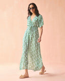 Omika Dress One size / Green Pia Caftan in Marlie Matcha
