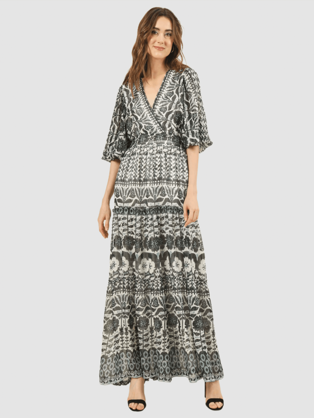 Omika Dress Sloan Maxi in Zacie Tuxedo