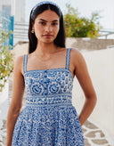 Nuri Dress in Azure Patchwork