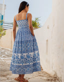 Nuri Dress in Azure Patchwork