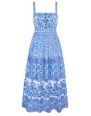 Nuri Dress in Azure Patchwork