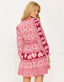 Gemma Mini Dress in Burgundy Patchwork