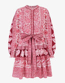 Gemma Mini Dress in Burgundy Patchwork