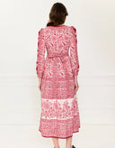 Olive Dress in Burgundy Patchwork