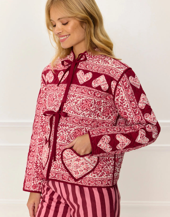 Penny Jacket in Burgundy Patchwork