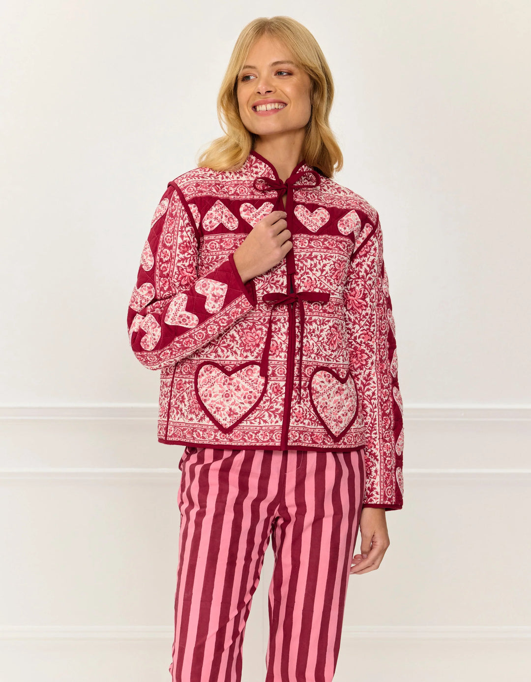Penny Jacket in Burgundy Patchwork