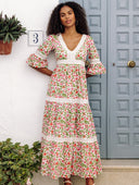 Pink City Prints Dress Alicia Dress in Peach Jaal