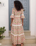 Pink City Prints Dress Alicia Dress in Peach Jaal