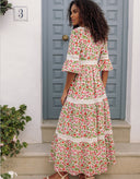 Pink City Prints Dress Alicia Dress in Peach Jaal