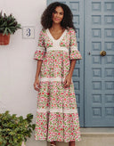 Pink City Prints Dress Alicia Dress in Peach Jaal
