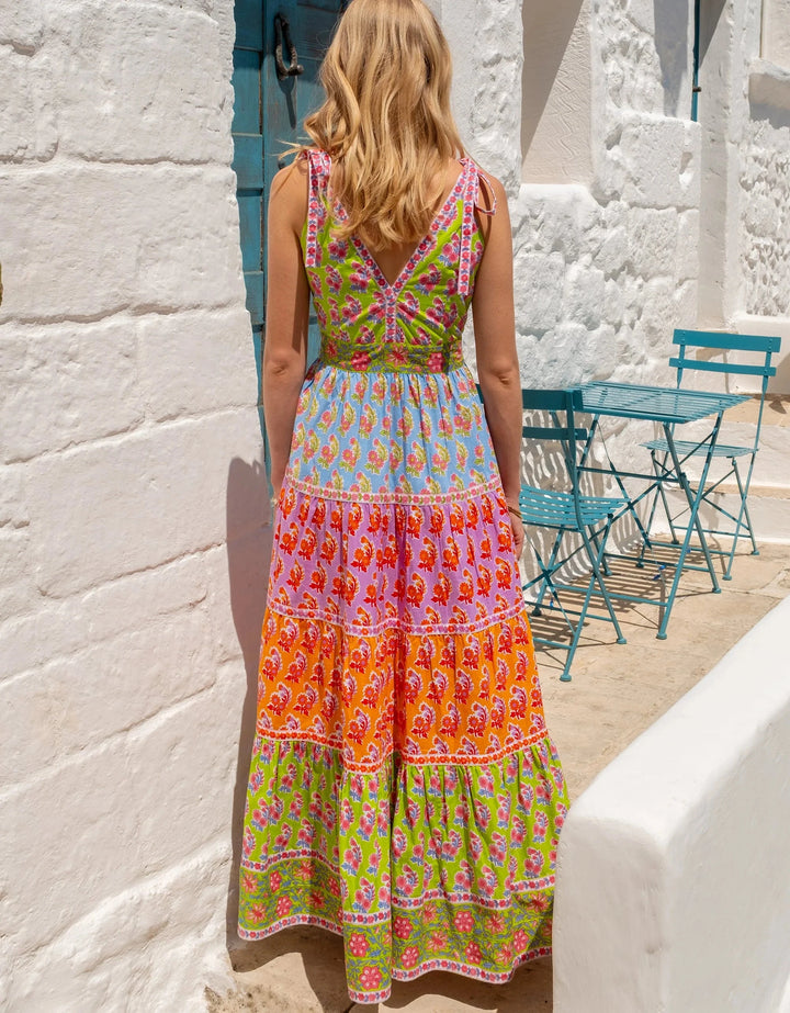 Pink City Prints Dress Amour Dress in Rainbow Zinnia