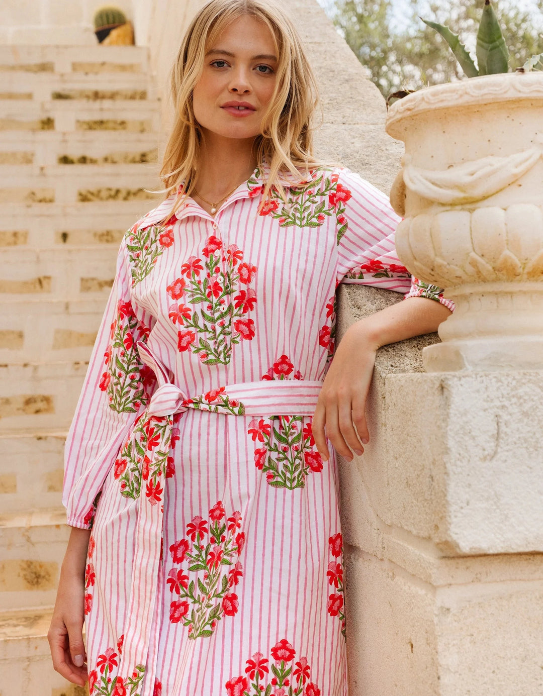 Pink City Prints Dress Corfu Dress in Poppy Stripe