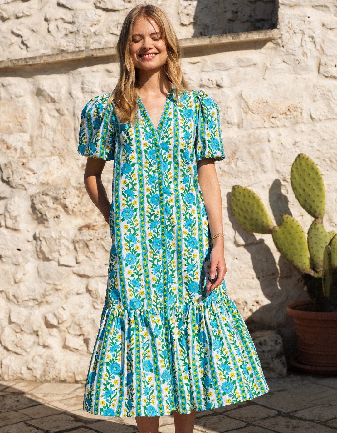 Pink City Prints Dress Daisy Dress in Hibiscus Border