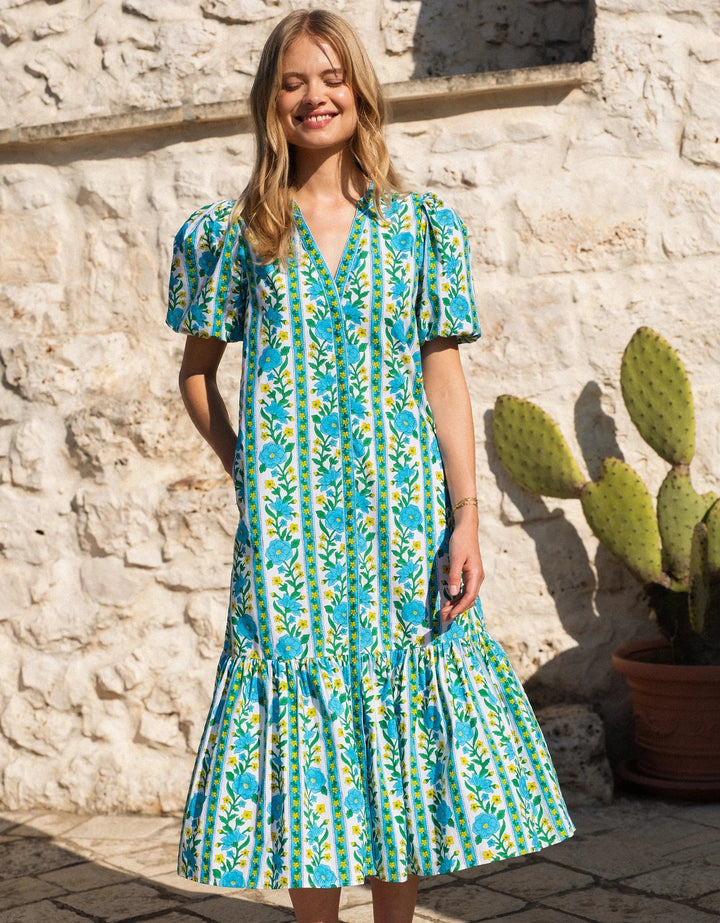 Pink City Prints Dress Daisy Dress in Hibiscus Border