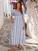 Pink City Prints Dress Elizabeth Dress in Orchid Border