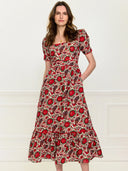 Pink City Prints Dress Evelyn Dress in Peony Bird