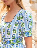 Pink City Prints Dress Evelyn Dress in Sky Lily Stripe