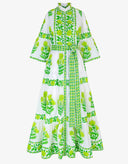 Pink City Prints Dress Gemma Dress in Lime Botanics