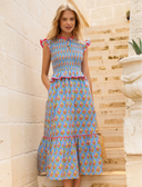 Pink City Prints Dress Harper Dress in Cornflower Aster