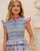 Pink City Prints Dress Harper Dress in Cornflower Aster