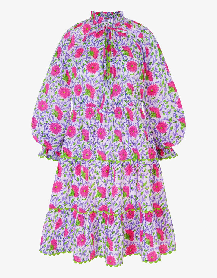 Pink City Prints Dress Luna Mini Dress in Neon Camelia