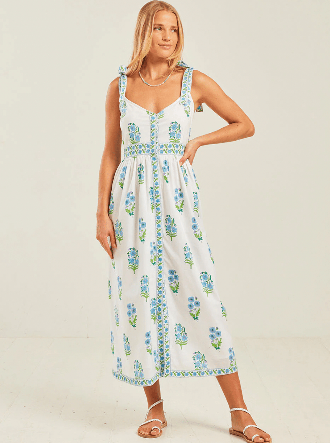 Pink City Prints Dress Maree Dress in Cyan Magnolia