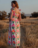 Pink City Prints Dress Martina Dress in Neon Border